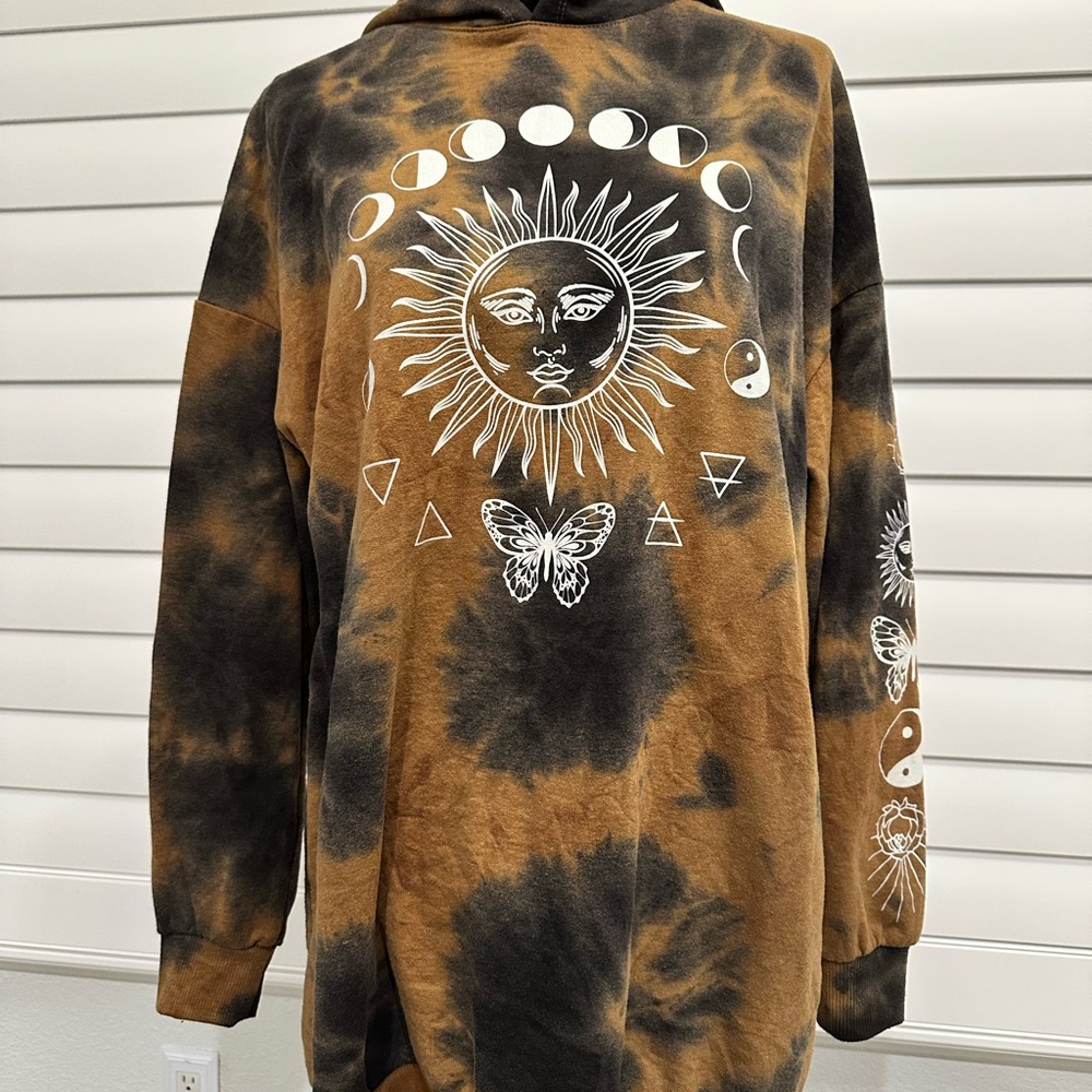 Sun and Moon Tie-Dye Hoodie